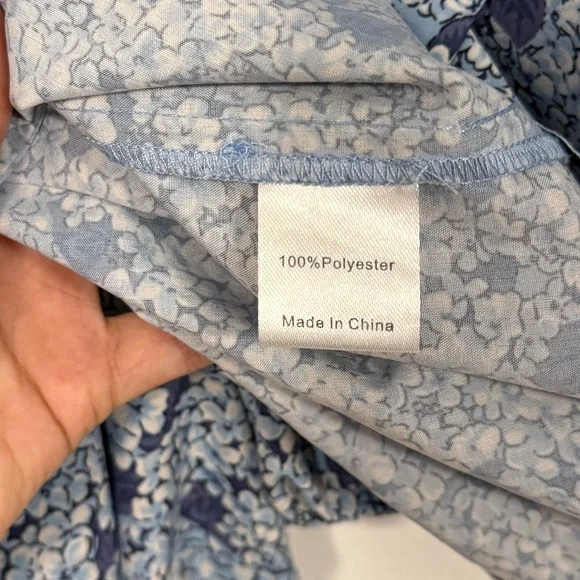 Tuckernuck Hayes Button Front Shirt Dress Blue Hydrangeas XXS